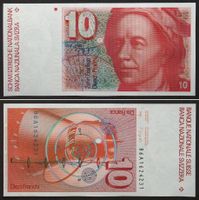 SCHWEIZ 10 Franken 1979 6. Serie LEONHARD EULER kassenfrisch