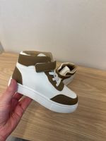 Kinder Sneaker Weiß Braun Klettverschluss Gr29 Neu