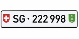 Kontrollschild SG 222 998
