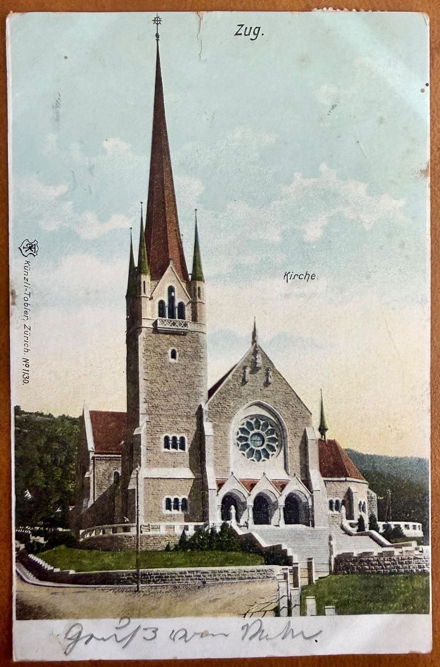 Cartoline postali: Zug - Kirche - 1904 – Usato da Lutry venduto da Ediego