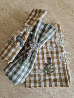 6 Serviettenringe aus Glas in Blumenform