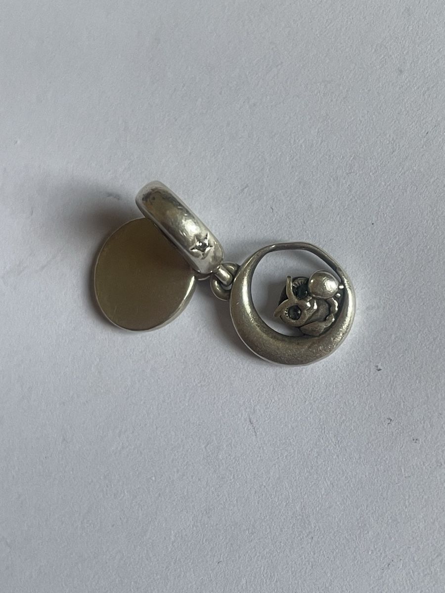 Pandora Ciondoli: Pandora Charm Mond mit Eule – Usato da Zürich venduto da regenwetter100 2