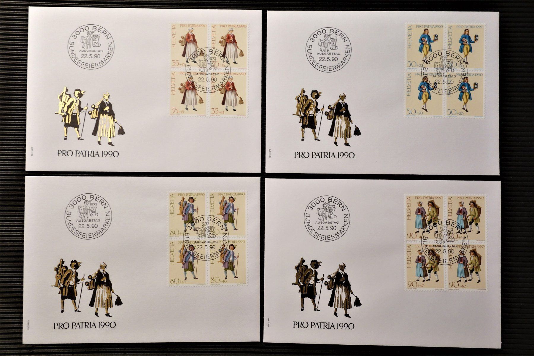 Tutti i francobolli: 1990 4 FDC Viererblöcke Ausrufbilder – Nuovo (secondo la descrizione) da Mettmenstetten venduto da Sutasso
