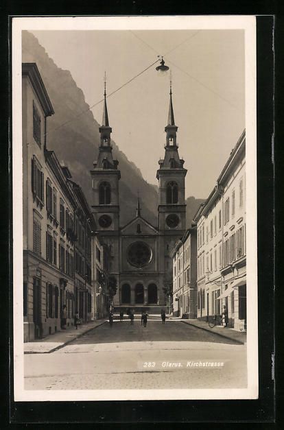 Cartes postales: AK Glarus, Partie in der Kirchstrasse – D'occasion à Berlin par bartko-reher