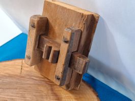 1 antiker Stossriegel, 11.9cm, gerade, Holz (3650#MBS3)
