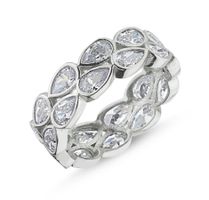 Ring Zirkonia Alliance Eternity breit Tropfen 925 Silber 53