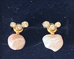 Ohrringe Gold 750 gestempelt, mit Perlen antik