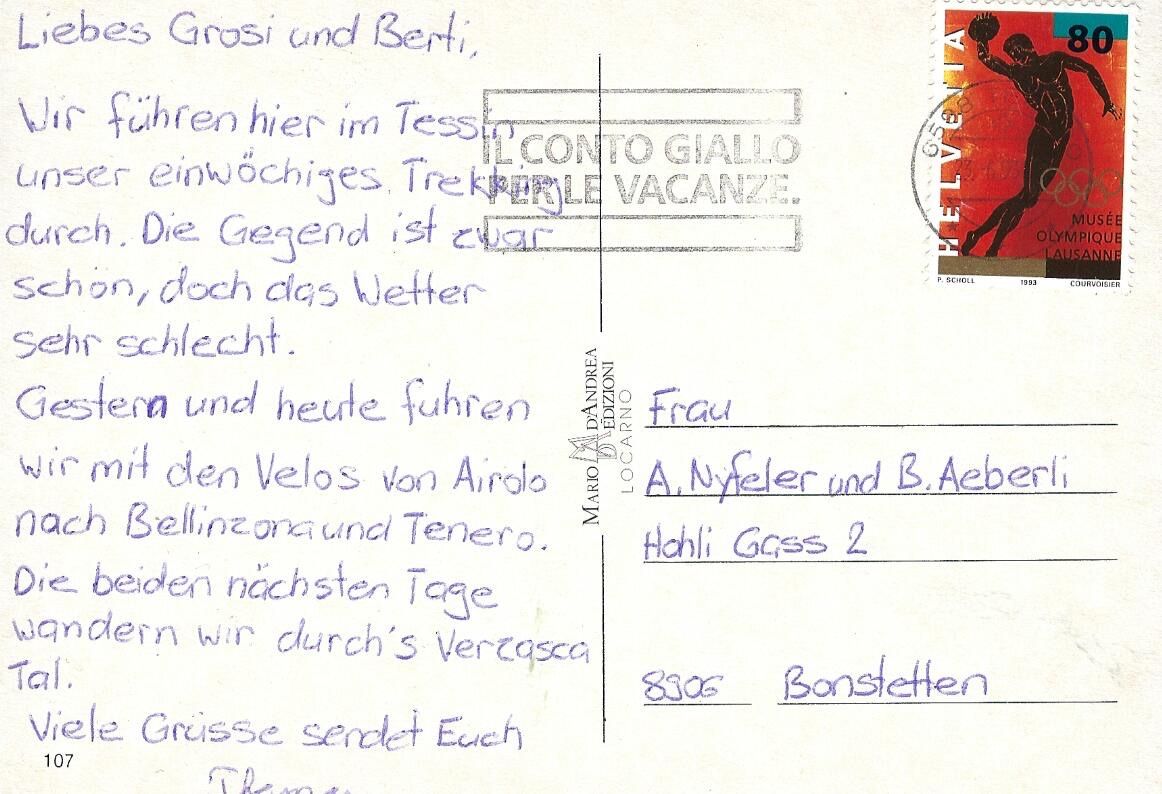 Cartoline postali: ASK Valle Verzasca – Usato da Kloten venduto da Kloetip 1