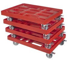 4 Stück Transportroller Gigant 2 Bremsen  + Lenkrollen