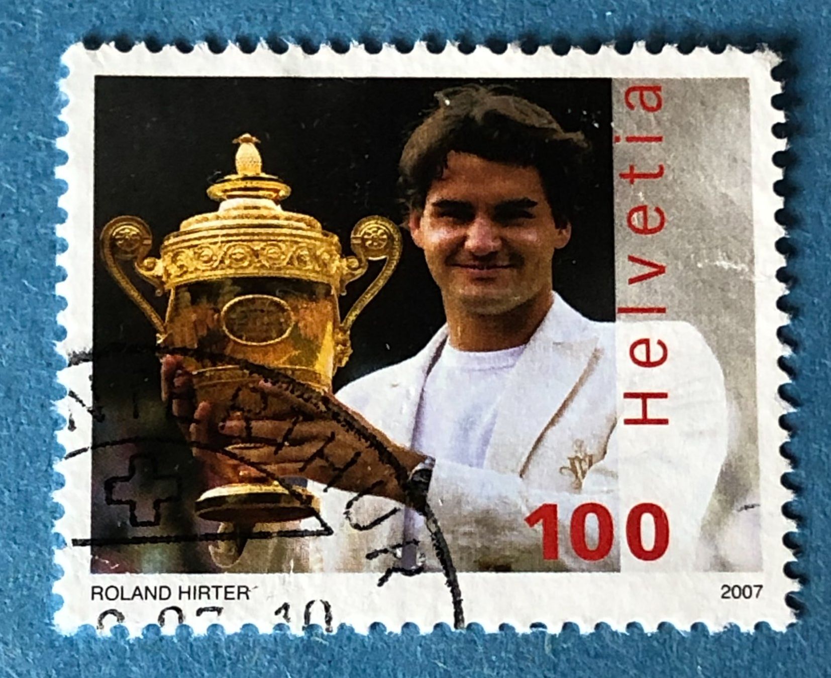 Tutti i francobolli: Nr.1229 GESTEMPELT Roger Federer 2007    – Usato da Aarau venduto da Billa007