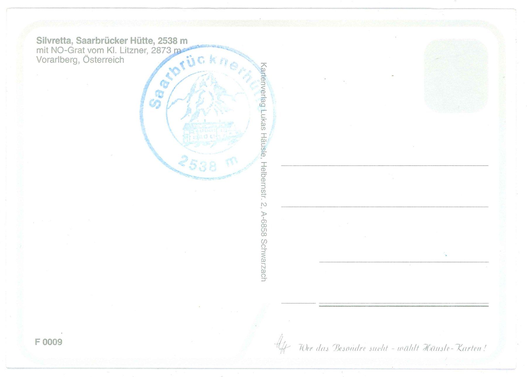 Cartoline postali: Silvretta, Saarbrücker Hütte – Nuovo (secondo la descrizione) da Castione venduto da Rx-stamps 1