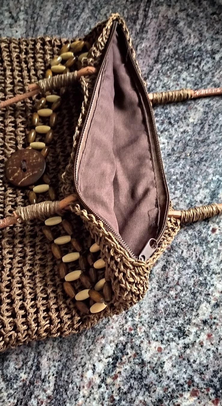 Taschen für Damen: Sac en paille doublé/Gefütterter Strohsack – Gebraucht aus MOUTIER von Anto21 3