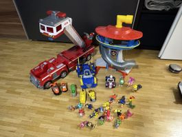 Paw Patrol Set mit Zentrale Fahrzeugen und Figuren gebraucht
