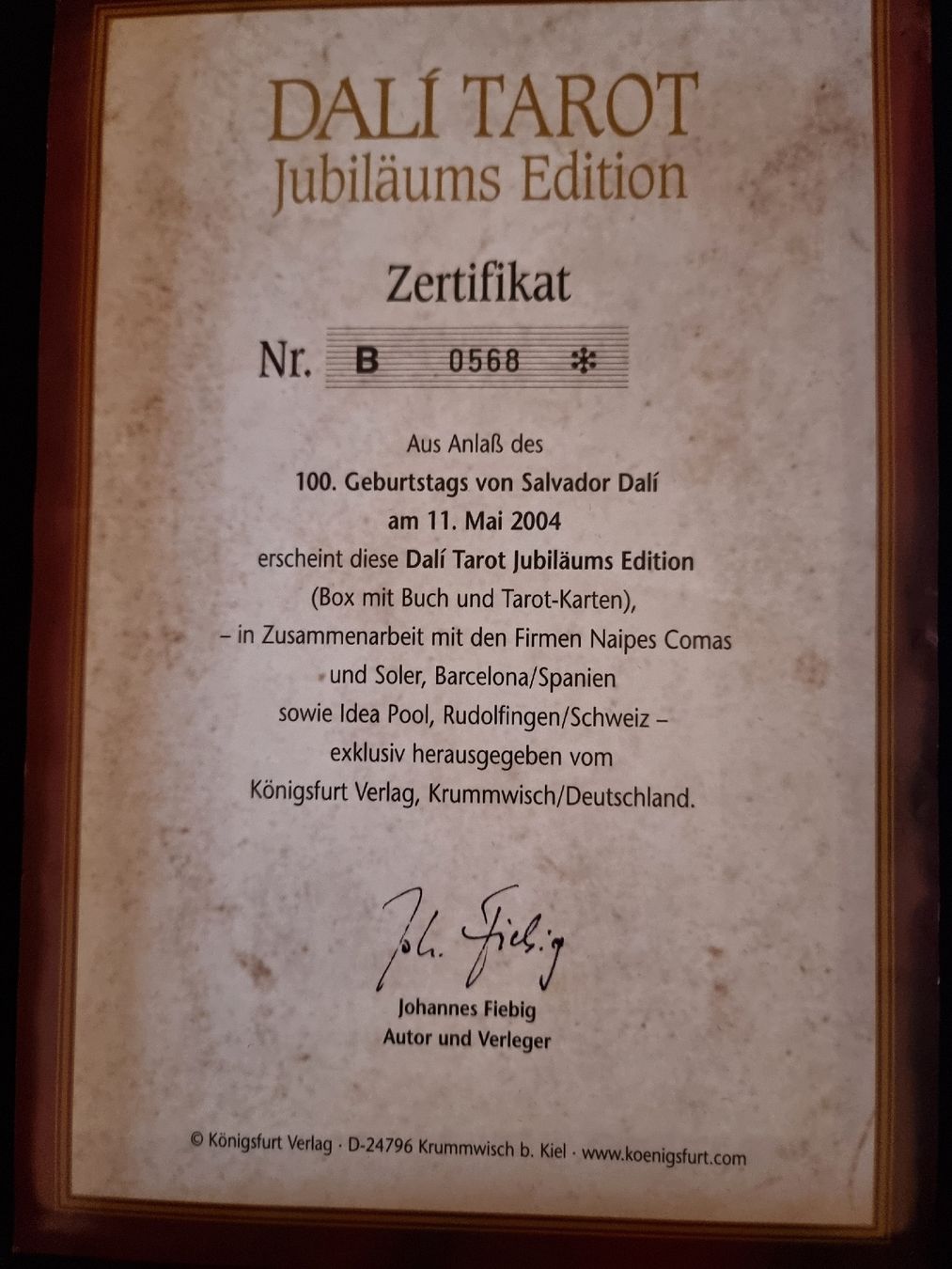 Giochi: DALÍ TAROT Jubiläumsedition, Samt Box – Usato da Veltheim AG venduto da gave04 2