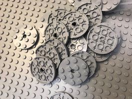 Lego 11x Platten rund 4x4(60474) hellgrau