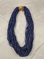 Collier en lapis-lazuli multirangs