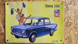 Plaque métal publicitaire SIMCA 1000 