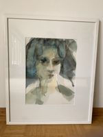 Original Frauenportrait Aquarell 1971 Maria Hafner