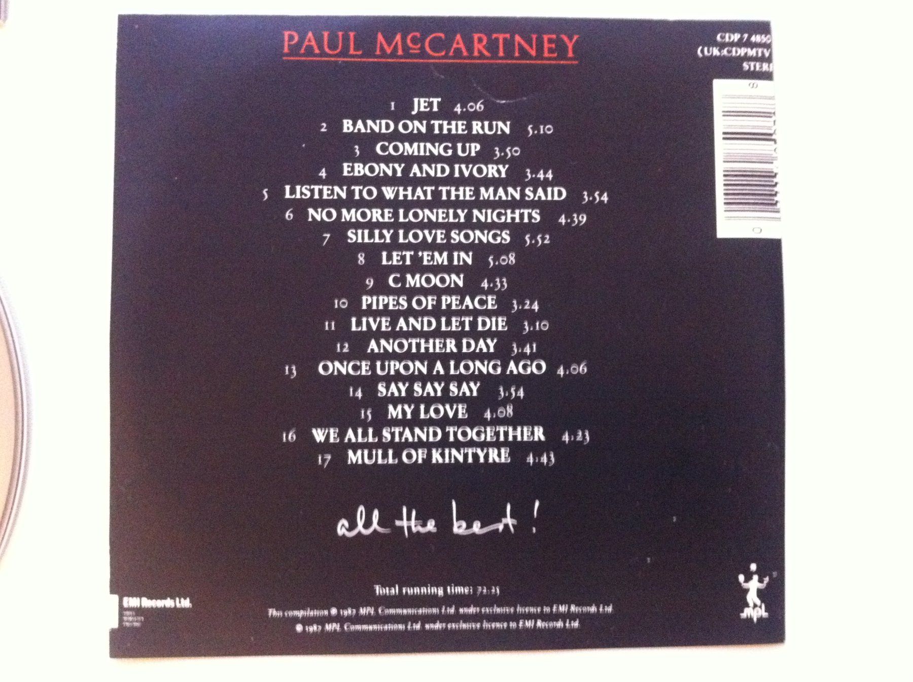 CD: CD Paul Mc Cartney 1987 – Usato da Brunnen venduto da Artemis53 1