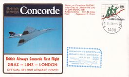 Erstflug BA CONCORDE Graz - Linz - London 1981, ab UNO Wien
