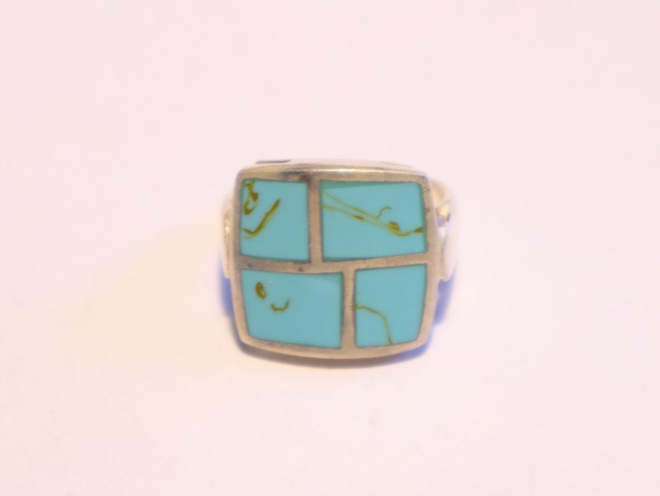 Anelli: Silberring mit Türkis Gr. 56 1/2 Vintage Statement Ring Boho – Usato da Baden venduto da TellsKuchenhaus 1