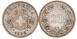 20 Rappen von 1858 (unzirkuliert)