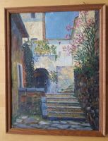 Serafino Giambonini: Original Ölbild Tessin mit Rahmen
