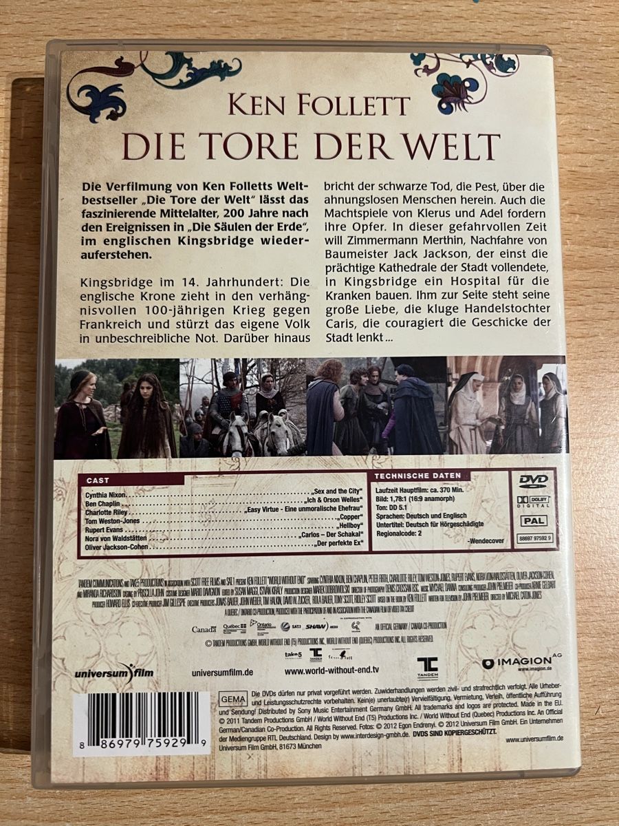 Tutti i DVDs: Die Säulen der Erde/ die Tore der Welt – Nuovo (secondo la descrizione) da Rupperswil venduto da sige82 2