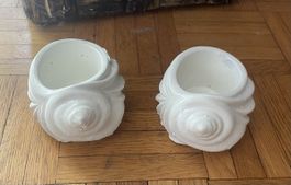 2 Muschel Deko- Übertopf weiss 10cm neuwertig
