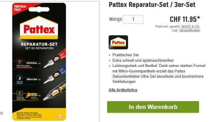 Tutti gli attrezzi: Pattex Reparatur-Set / 3er-Set – Nuovo e nell'imballaggio originale da Uerkheim venduto da Kaufoption 4
