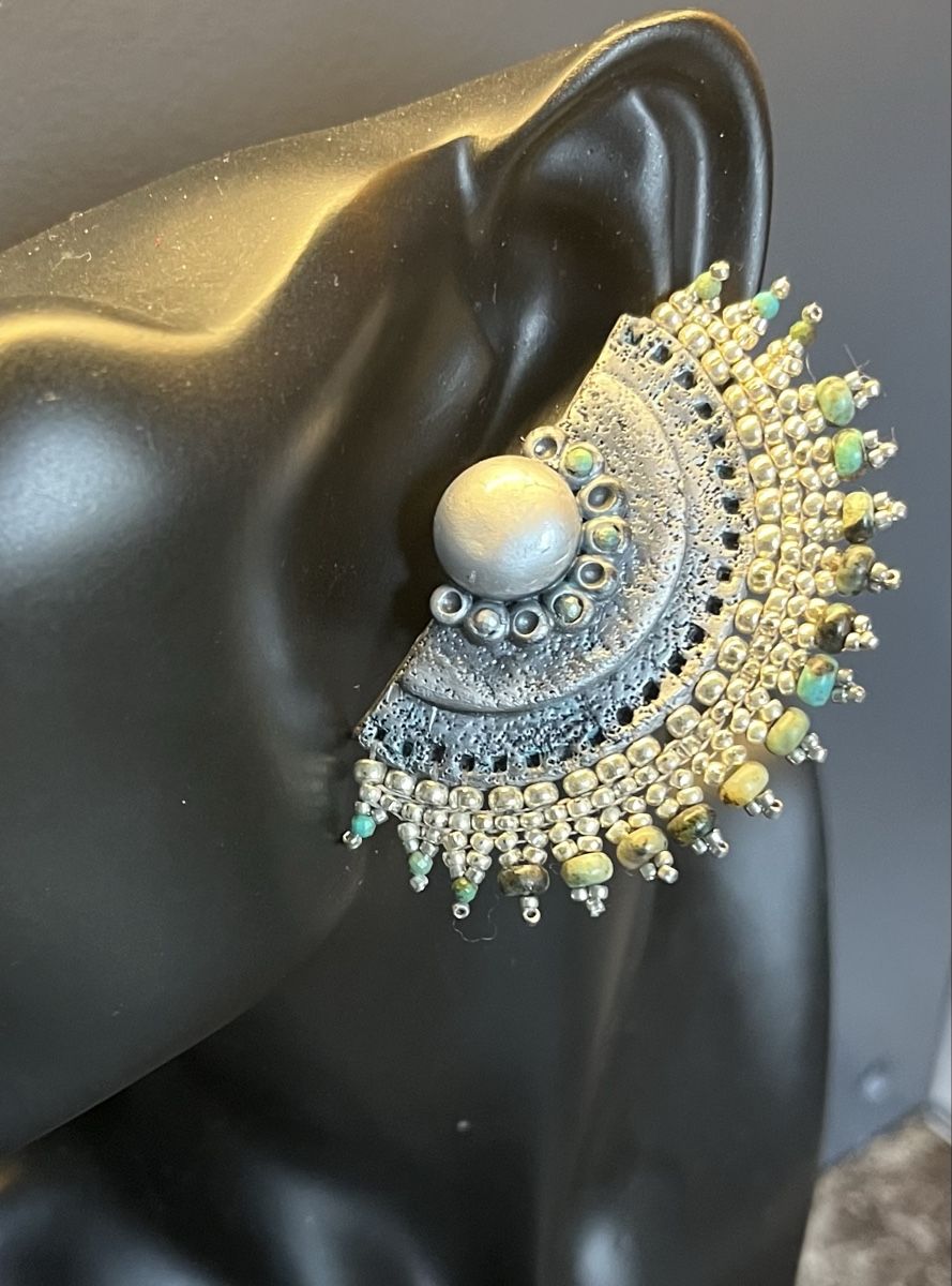 Orecchini pendenti & Orecchini a lobo: Boho Statement Ohrringe echte Türkis Silber polymerkeramik – Nuovo (secondo la descrizione) da Zuchwil venduto da MLV92 1