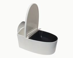 Toiletten WC Aschenbecher silber grau Deckel
