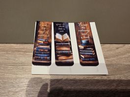 Magnet Lesezeichen Set 3 Stück Motiv Bücher neuwertig