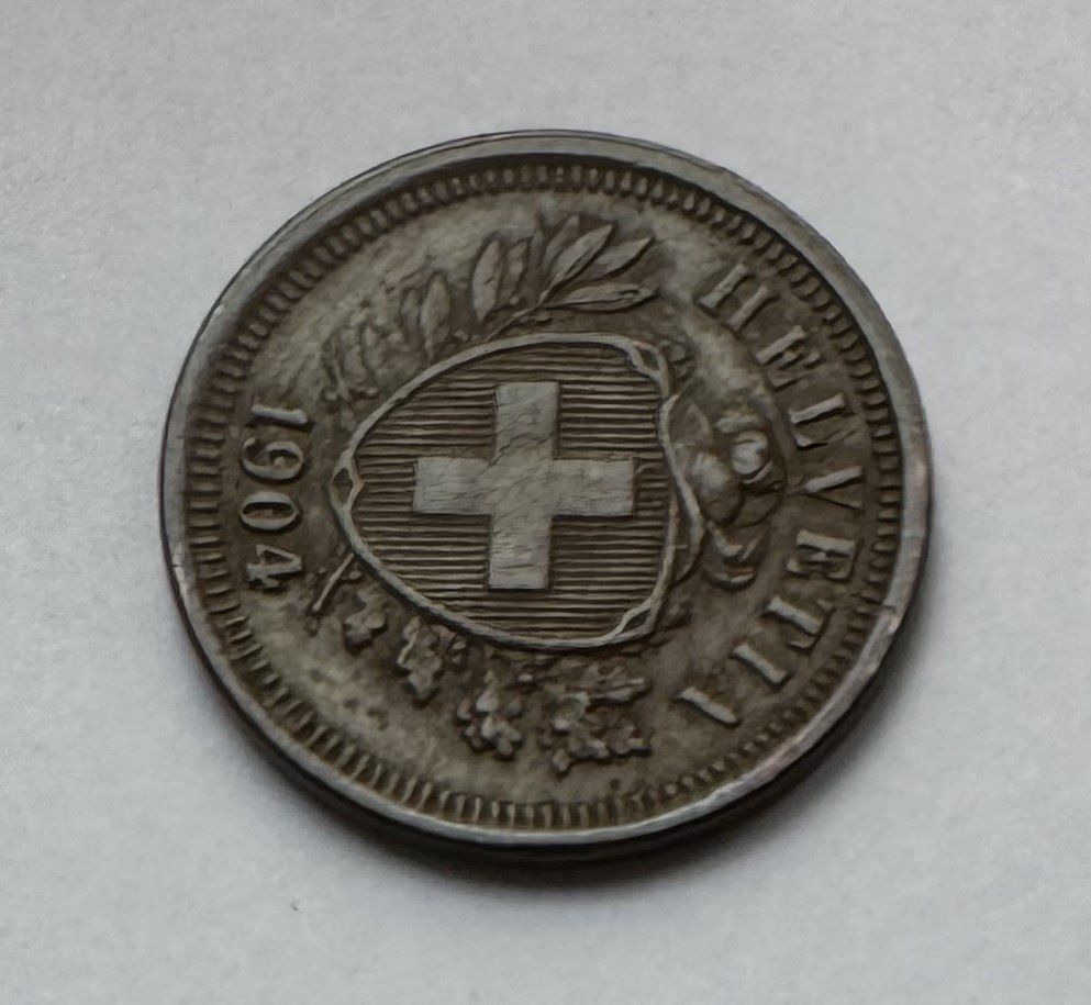 Alle Münzen: 1904 1 Rappen -unz – Gebraucht aus Kirchberg SG von Helveticus00 1