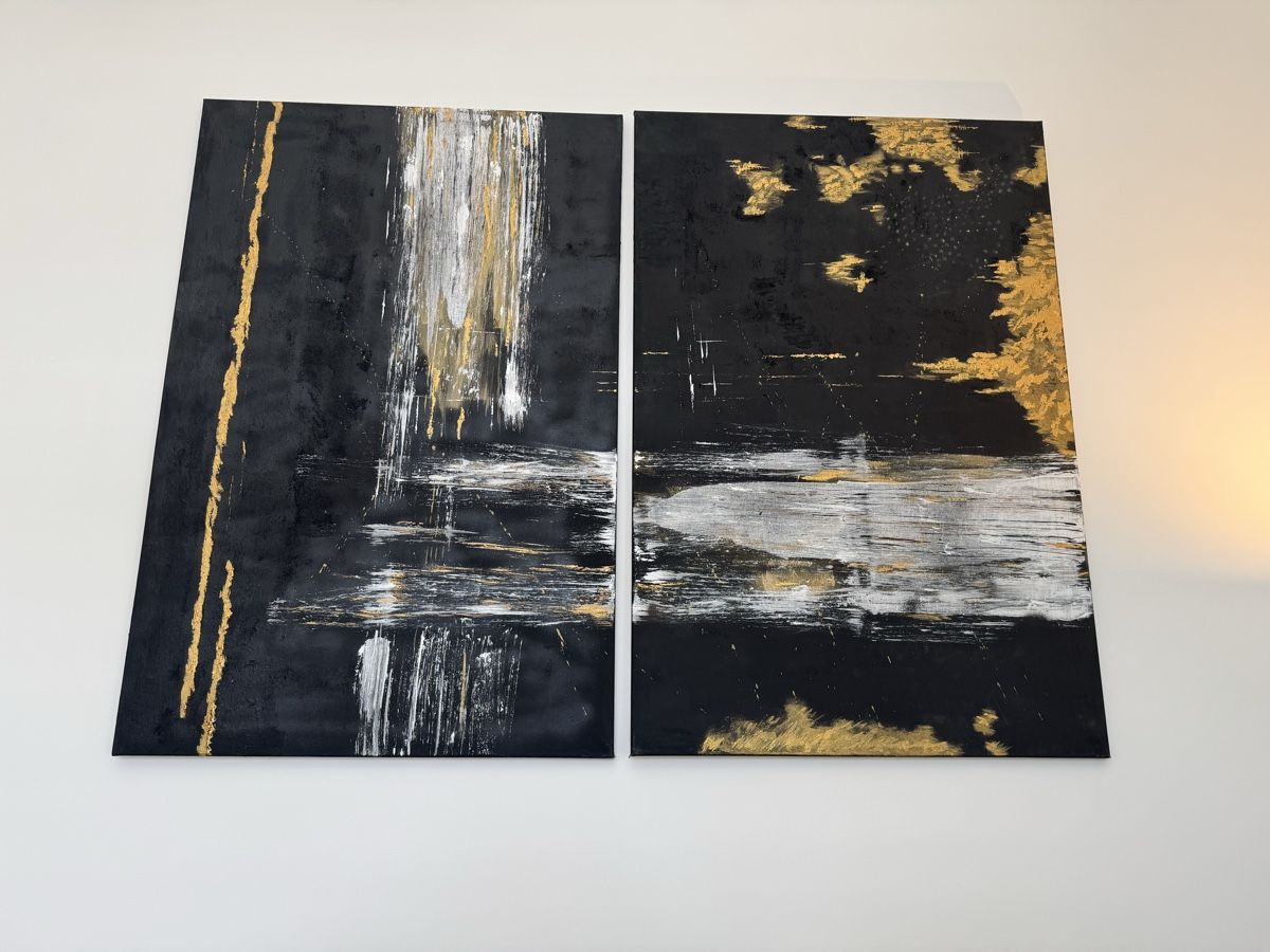 Dipinti: 2x Acrylgemälde handgemalt je 80x120cm – Usato da Zürich venduto da klapezu