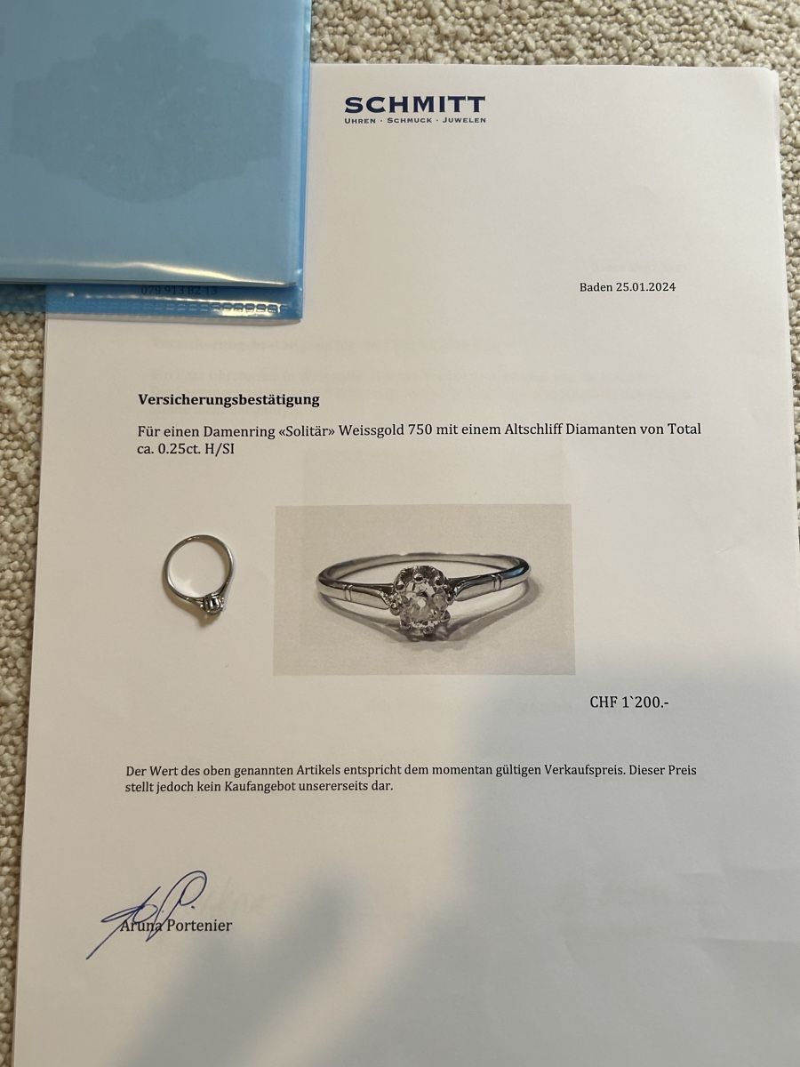 Anelli: Solitär WG mit Diamant – Nuovo (secondo la descrizione) da Ehrendingen venduto da Gintonic1991