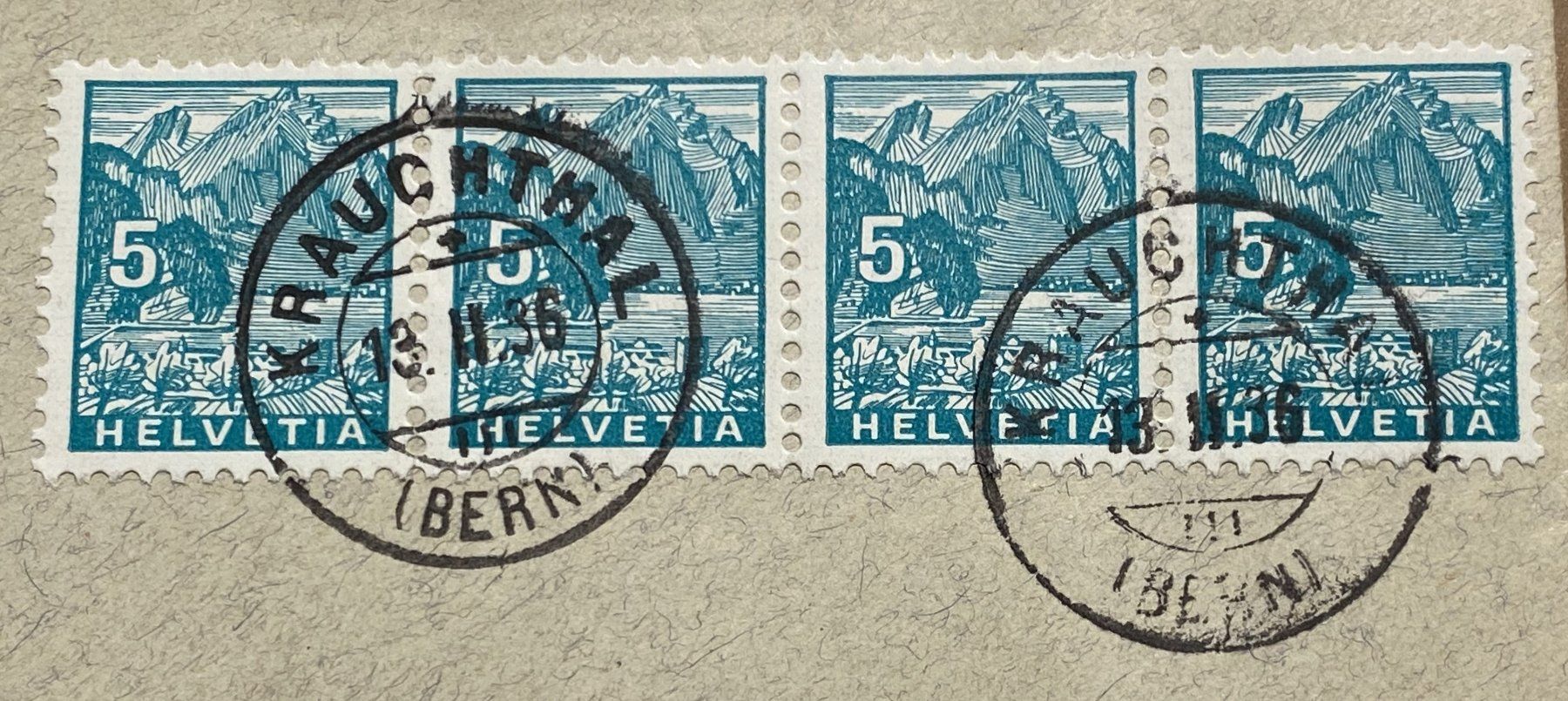 Alle Briefmarken: 195 Brief Krauchthal Viererstreifen – Gebraucht aus Steinhausen von yukon26 1