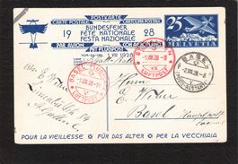FDC Bundesfeierkarte 1928,Nr.47 l , St.Gallen - Basel