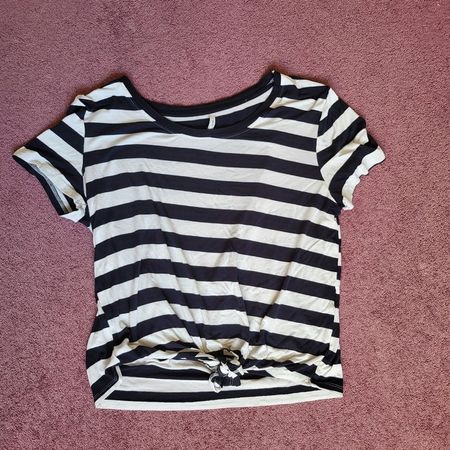 T-Shirt Only gestreift weiss-navyblue Gr. M/38
