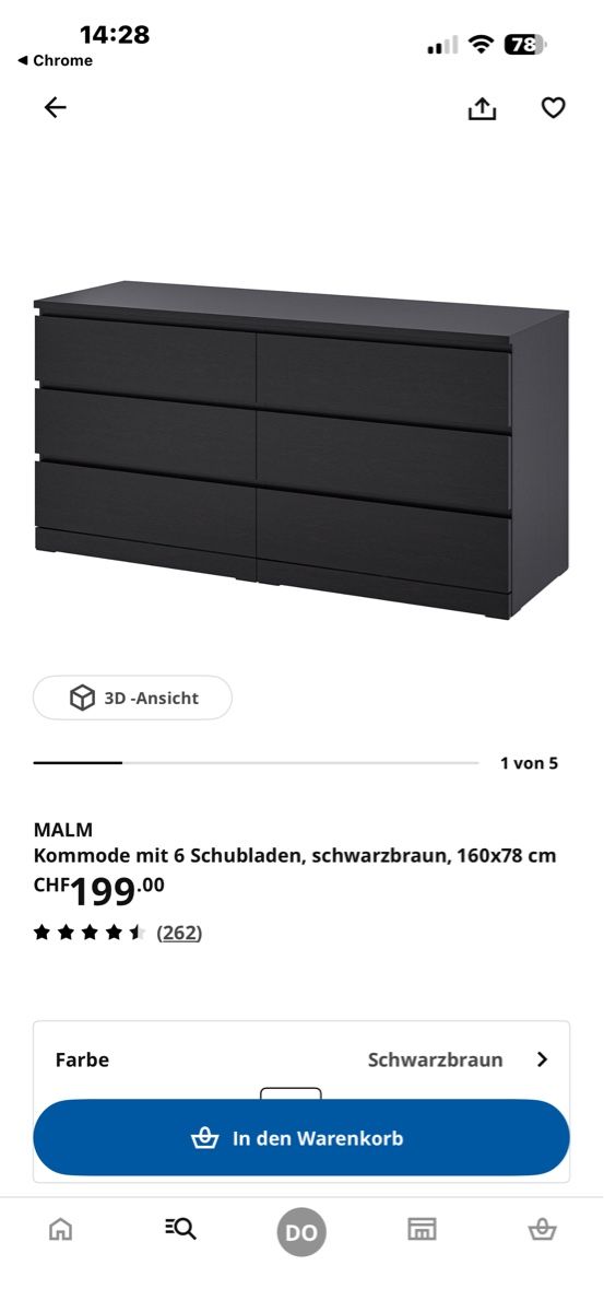 Ikea Cassettiere: MALM Kommode 6 Schubladen schwarzbraun – Usato da Zürich venduto da d0miNik. 5