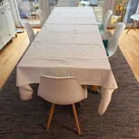 grosses BW- Tischtuch ecru-hellbeige  255x166 cm, mit Muster