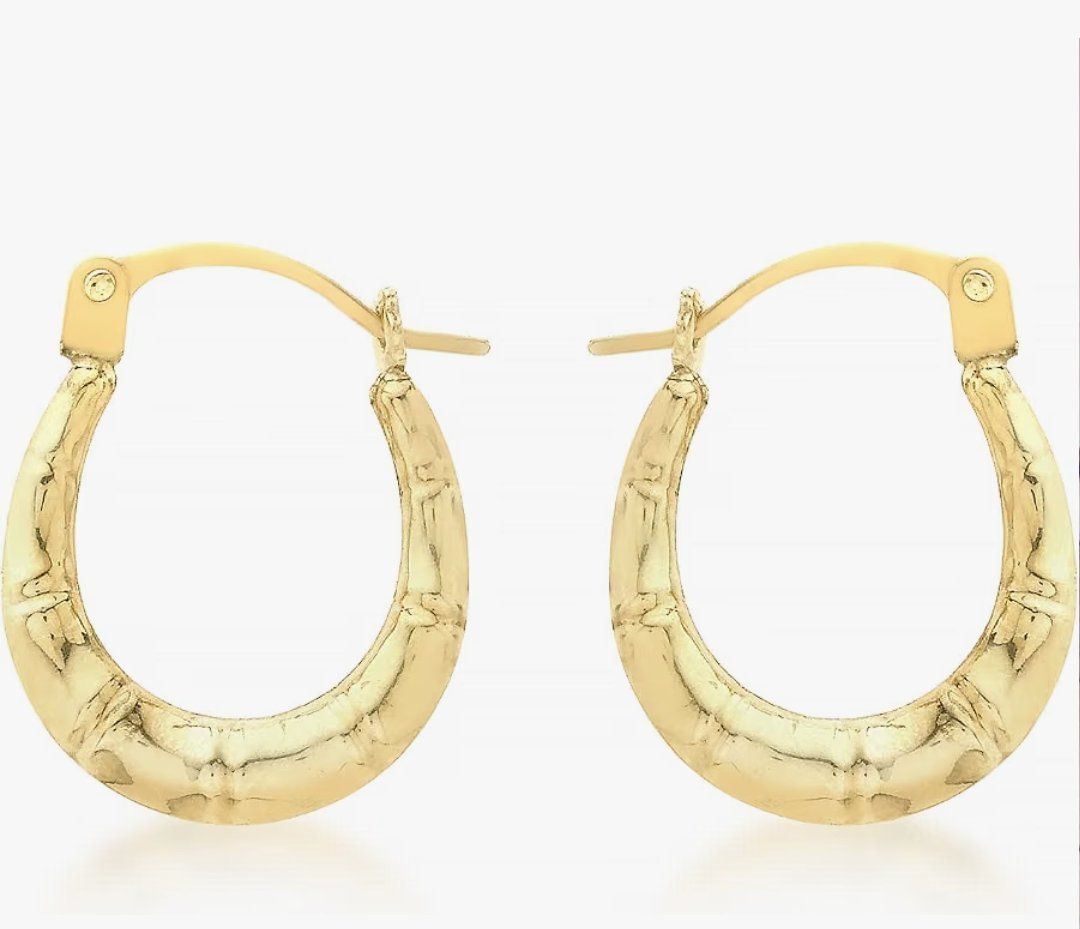 Orecchini pendenti & Orecchini a lobo: Paar Creolen Rillendesign 9k – Nuovo e nell'imballaggio originale da Hemmental venduto da Royalgold 3