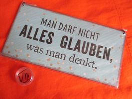 Blechschild alles glauben was man denkt