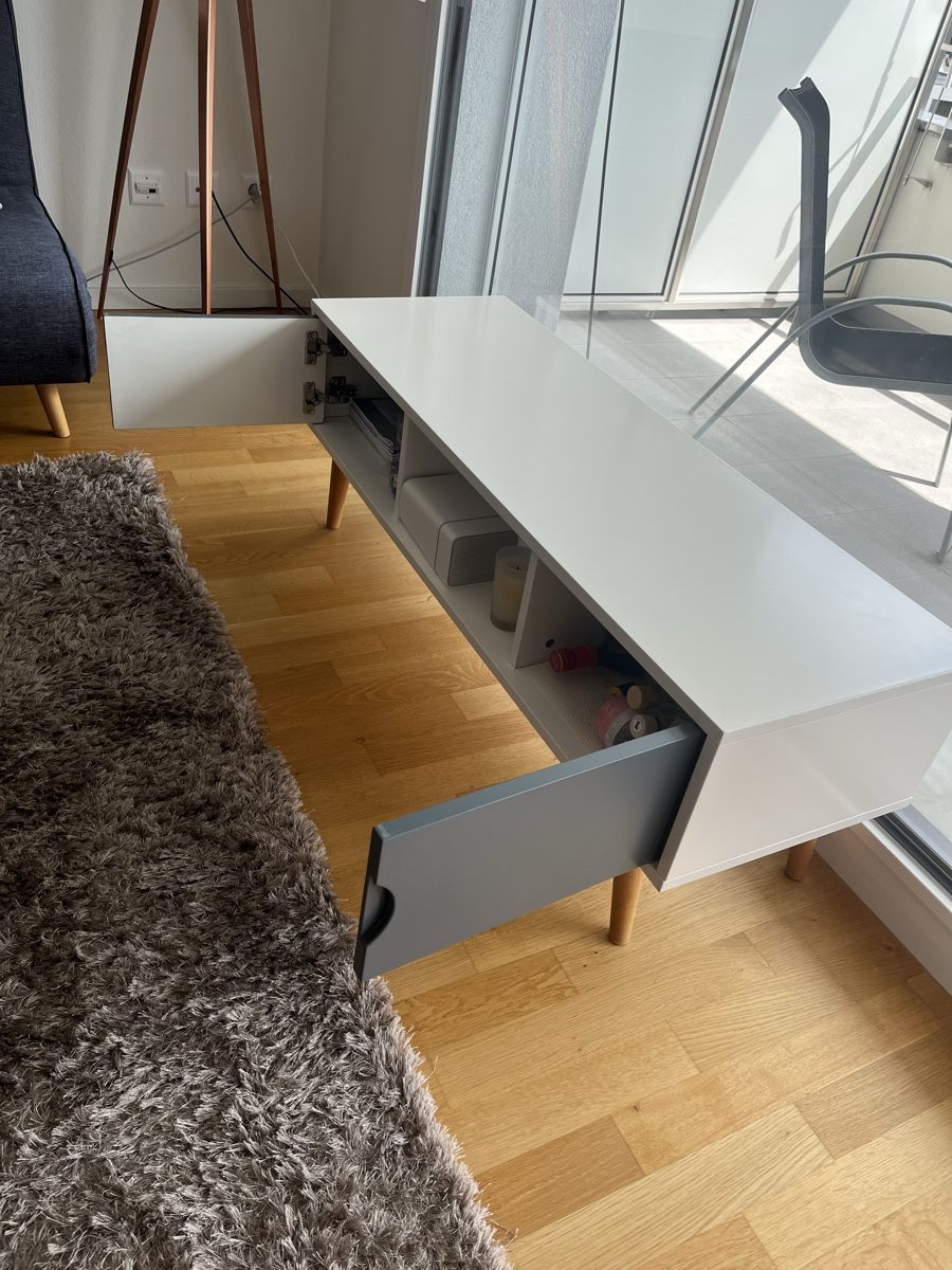TV Möbel: Buffet Console Table Basse - Blanc et Bois - 120x40x45cm – Gebraucht aus Petit-Lancy von ide_h2t9 3