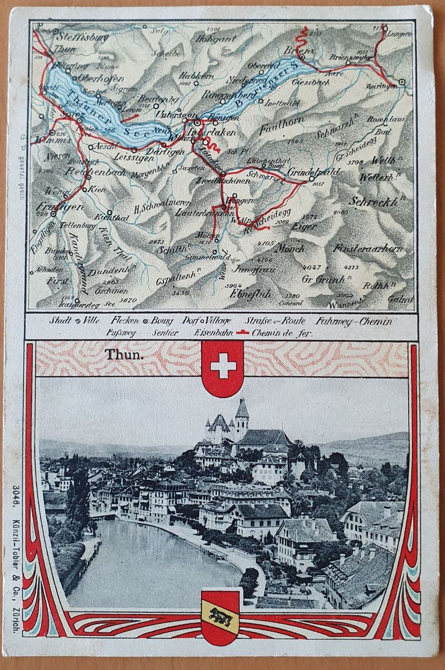 Cartoline postali: Thun – Usato da Kreuzlingen venduto da Rschweiz1