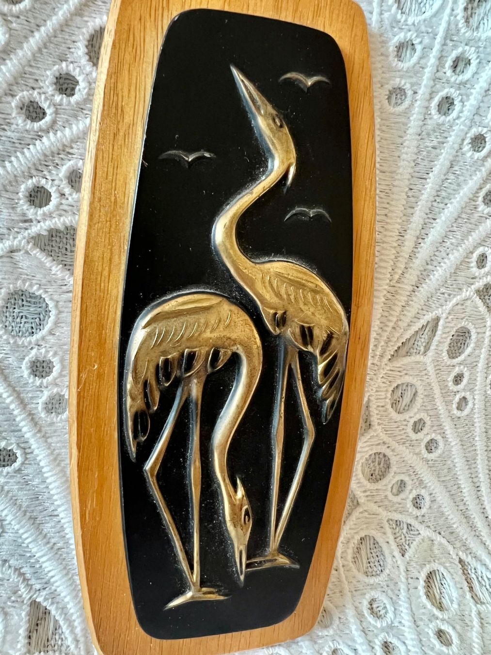Skulpturen & Statuen: Basrelief mit Reihern Messing Holz – Gebraucht aus Frenkendorf von Only1 2