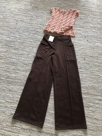 Zara Hose mit Pockets & Häkeltop Grösse S,neu