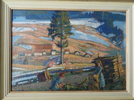 Peinture à l'huile originale du peintre Maurice Mathey
