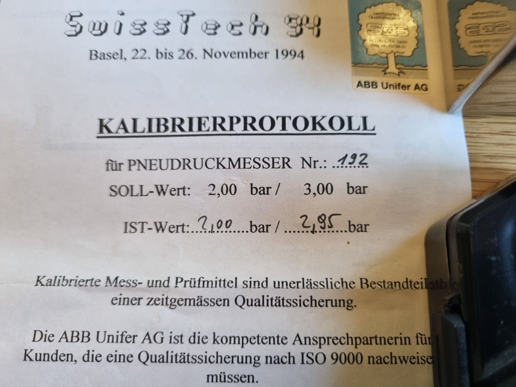 Mesurer: Optilux Pneudruckmesser 4Bar – D'occasion à Lenzburg par freedomky 1