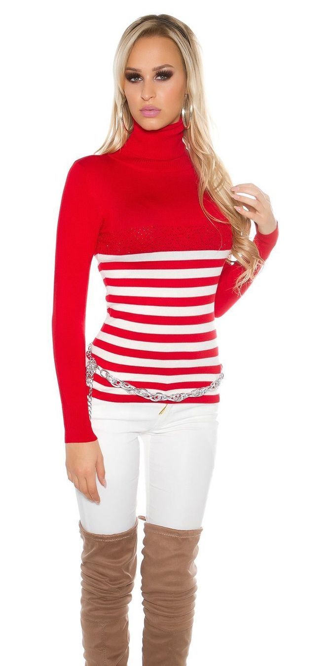 Pullover & Sweatshirts: Koucla Strass Rollkragen Pullover Rot – Neu und originalverpackt aus Sirnach von Koucla-Girl 3